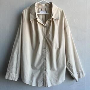 Brand New Zara Girl's Size 11 12 Beige Blush Button Down Long Sleeve Shirt Top